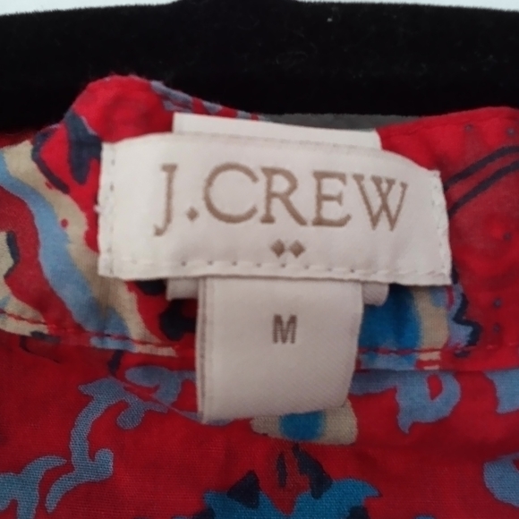 J.Crew Red/Blue/Blk/Gray Oversized Boho Cotton Tunic Size M - Picture 5 of 5